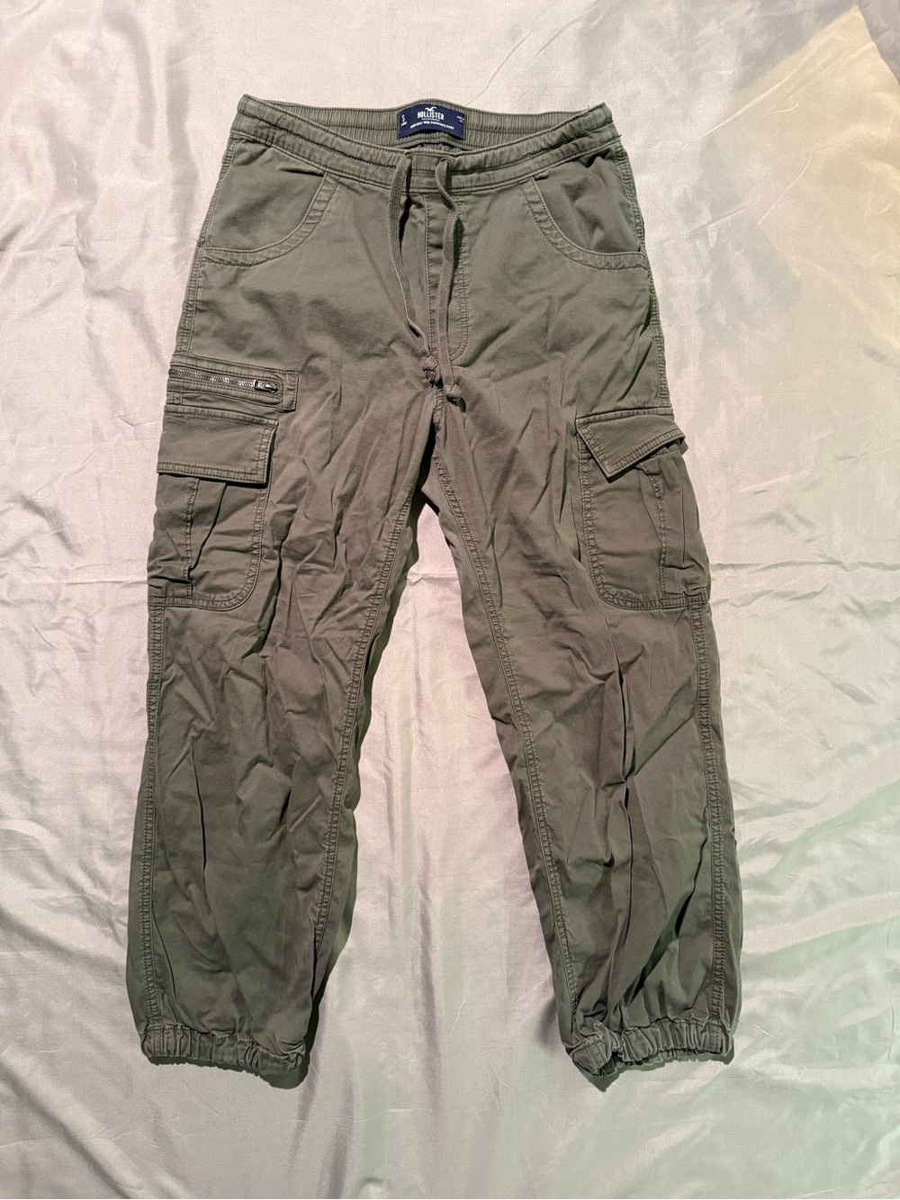 Hollister Olive Cargo Jogger Pants